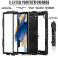 Miniatyrbillede 2 af 5: Dww-stock Etui til Samsung Galaxy Tab A8 10.5'' Med Skrmbeskytter Penholder [360 Roterende Håndrem] Og Stativ, Stødsikkert Etui til Samsung
