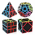 Miniatyrbild 1 av 3: Kolfiber Speed Cube Set 3x3 Pyramid Megaminx 3x3x3 Skewb Square-1 Speed Cube Bundle Pack