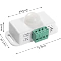 Miniatyrbild 3 av 5: DC 12V/24V 8A Kropps Infraröd PIR Rörelsesensor Strömbrytare LED Ljusremsa Automatisk, PIR Sensor LED Rörelsesensor Strömbrytare