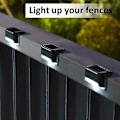 Miniatyrbillede 3 af 5: Vandtæt solcelle hegn lys, solcelle dæk lys, trappe lys, Ip65 LED solcelle have lys til terrasse trappe hegn (varmt lys-sort, 12 stk)