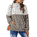Miniatyrbild 1 av 5: Kvinnor Leopard Fleece Sweatshirt Pullover Vinter Varma Jumper Tjock Topp