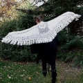 Miniatyrbillede 1 af 5: 120cm Retro Ugle Sjal, Hedwig Strikke Mønster Tyk Varmt Vinter Sjal, Wrap Tassel Sjal Strikkede Dame Sjal