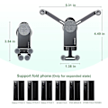 Miniatyrbillede 5 af 5: Gravity Biltelefonholder Kompatibel Med Samsung Galaxy Z Fold 5/z Fold 4/z Fold 3, Bilens Luftventilationsklemme Montering Smart Phone Stativ Black