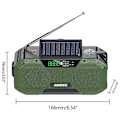Miniatyrbillede 5 af 5: Grøn Nødradio 5000mah Solar Håndsving Bærbar Am/f