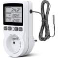 Miniatyrbilde 1 av 5: Digital / Oppvarming Kjøling Termostat Sokkel Lcd Temperaturkontroller, 230v For Drivhus Gård Temperaturkontroller/Terrarium Termostat(stikkontakt)