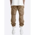 Miniatyrbilde 3 av 4: Komfortable arbeidsbukser i bomull og lin for menn, med flere lommer, avslappet passform, løse, baggy, lange cargabukser Khaki 4XL