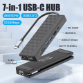 Miniatyrbilde 2 av 5: 7-i-1 USB 3.0 Dokkestasjon USB-C Hub 5 Gbps Høy Hastighet 1000 Mbps Ethernet RJ45 Gigabit 4K OTG Adapter