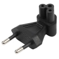 Miniatyrbillede 1 af 5: 2-polet Eu Han-stik til Iec 320 C5 Hunkon AC-adapter 2.5a Sikring, Eu Industriel Strømstikkonverter