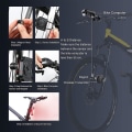 Miniatyrbillede 5 af 5: 4 i 1 cykelforlygte med LCD-display speedometer og horn USB genopladelig cykelcomputer til O