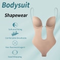 Miniatyrbild 4 av 6: Kvinnors rygglösa formande kläder djup V-ringad body shaper för klänning med låg rygg Black M