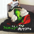 Miniatyrbillede 4 af 4: The Grinch tæppe blødt hyggeligt gaver julefest soveværelse dekoration 4