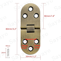Miniatyrbilde 2 av 7: Folding Bordhengsler Folding Connector Rustfritt Stål Møbelbeslag 180 Graders Folding, 2,5 mm Tykk, Antikk Bronse Finish Rustfritt Stål, 4 stk