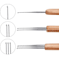 Pikkukuva 3 / 5: 3 kappaletta bambu dreadlock-koukkuja 0,75 mm dreadlock-koukkuja