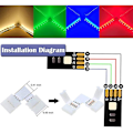 Miniatyrbilde 5 av 5: 10 stk 10mm 4-pin L-formet LED-stripe hjørnekontakter RGB- 90 grader for 5050