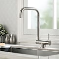Miniatyrbillede 3 af 5: Under Window Pull Down Køkkenhane Med 180 Foldbar Og 360 Roterbar Køkken Armatur Kold & Varm Tilgængelig, 304 Rustfrit Stål - Rustfrit Stål