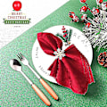 Miniatyrbillede 5 af 5: Juleborddekorationer 4 snefnug servietringe og 4 stofservietter. Spisebord serviet holdere serviet klud julebord dekoration til hjemmet.w