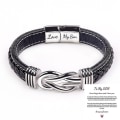 Miniatyrbild 2 av 4: Till min son Armband, Love You Forever Flätad Läderarmband Herrar Flätad Läderknut Armband
