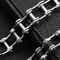 Miniatyrbillede 3 af 4: Link Chain Glat Mænd Armbånd Rustfrit Stål Motorcykel Cykel Stil Armbånd Smykker Tilbehør White