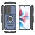 Miniatyrbilde 5 av 5: Mobildeksel for Oppo Reno11 F 5G med ringestativ, PC+TPU bakside, skyvedeksel for kamera - Blå