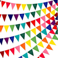 Miniatyrbillede 1 af 5: 60 stk. Regnbue Filt Stof Vimpel Banner Multicolor Fest Guirlande