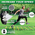 Miniatyrbild 3 av 5: Ultimate Combo Agility Ladder Training Set  Speed Agility Ladder 12 Justerbara Stegar, 12 Agility Koner & 4 Stålpinnar - Inkluderad Bärväska