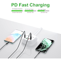 Miniatyrbild 3 av 5: USB-C Snabbladdare, USB PD QC 3.0 Väggladdare Snabb Väggladdare 4-Portars Multipel USB-strömadapter för iPhone iPad Shibaod
