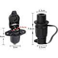 Miniatyrbillede 2 af 5: 3-polet stik og stik 3-polet, 12v traktorstik, Din 9680 vandtæt gave