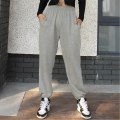 Miniatyrbillede 1 af 5: Kvinder Elastiske Højtaljede Baggy Bukser style3 gray XL