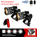 Pikkukuva 1 / 3: Z30 15000lm T6 LED-valo polkupyörään/pyörään/valosarja USB-ladattava otsalamppu/taskulamppu vedenpitävä zoomaava polkupyörän valo 2 front lights +056