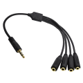 Pikkukuva 1 / 5: Kuulokejakoadapteri, 3,5 mm, 3,5 mm Trs 1 - 4-tiejakoadapteri