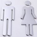 Pikkukuva 5 / 5: WC-tarrat, 12x4cm, WC-kyltit miesten ja naisten symboleilla, helppo kiinnittää WC-kyltit mies nainen