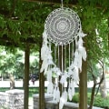 Miniatyrbild 2 av 5: Stor Boho Drömfångare Vit Fjäder Macrame Väggdekoration