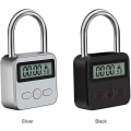 Miniatyrbillede 4 af 4: Smart Time Lock, 99 timer maks timinglås med LCD-display multifunktion rejse elektronisk timer genopladelig sikkerhedshænglås (sølv)