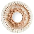 Hängande Väggspegel Makramé Frans Rund Boho Spegel dekor för Lägenhet Vardagsrum Sovrum ,