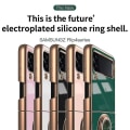 Miniatyrbillede 1 af 5: Astronaut skjult stativ etui kompatibel med Samsung Galaxy Z Flip 3/z Flip 4 magnetisk elektroplettet ring stativ etui Pink