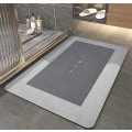 Miniatyrbillede 2 af 5: Mikrofiber Blød Bademåtte, Skridsikker Badeværelsesmåtte, Superabsorberende Gulvmåtte, Hurtigtørrende Bademåtte Diatom Mud Brusemåtte Holdbare Gulvmåtter (Lysegrå