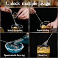 Miniatyrbillede 2 af 8: Cocktail Ske, Rustfrit Stål Bar Teske Lang Skaft Cocktail Shaker Spiral Design Perfekt til Omrøring og Lagdeling af Drikke (Sort) black