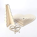 Miniatyrbilde 4 av 4: 7 etasjers hjerteformet personlig pyramidebryllupssjokolade-dessertgodteri