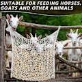 Miniatyrbilde 3 av 5: 2 stk. Slow Feed Høynett Høyforer Høyposer for Hester Geit Stall Tilhenger Hestefôringsutstyr (Hvit, 89 x 79 cm)