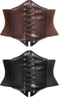 2 stk. Steampunk Korsetbælte Retro Bred Korsetbælte Elastisk Bælte Bundet