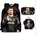 Pikkukuva 1 / 4: 3 kpl/setti jalkapallo tähti reppu opiskelija koululaukku 19 three piece suit