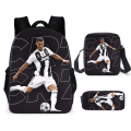 Pikkukuva 1 / 4: 3 kpl/setti jalkapalloilija Lionel Messi reppu opiskelijan koululaukku U pencil case