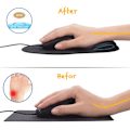 Miniatyrbilde 4 av 5: Kontormusematte med gelhåndleddsstøtte - Ergonomisk spillmusematte for skrivebord - Design Gamepad-matte gummibase for bærbar PC