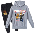 Miniatyrbilde 1 av 4: Roblox Hoodie Klær Barn Termisk Hoodie Klær Roblox Trykt Hoodie Sett grey 170cm