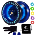Miniatyrbild 1 av 5: Responsiv Yoyo K1-plus med Yoyo-säck + 5 strängar och Yo-yo-handske, blå