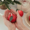 Miniatyrbild 4 av 5: Äppelformad doftljus, sött fruktaromatiskt sojavaxljus, dekorativt ljus för flik red apple