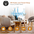 Miniatyrbild 4 av 5: Väckarklocka med projektor, takradio, LED-spegelskärm, USB-laddningsport, snooze-funktion, dubbla larm, digital klocka för sovrum, kök