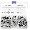Miniatyrbillede 2 af 5: Sæt med 165 rustfri stålnitter M3 M4 M5 M6 M8 M10