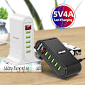 Miniatyrbilde 5 av 5: 5-porters USB-lader LED-skjerm Multi USB 5v 4a Hurtigladestasjon Universal