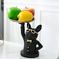 Miniatyrbillede 5 af 5: Cool Bulldog Skulptur Fransk Statue Med Rustfrit Stålbakke, Statue, Borddekoration, Mode, Møblering, Multifunktion, Skrivebordsopbevaring